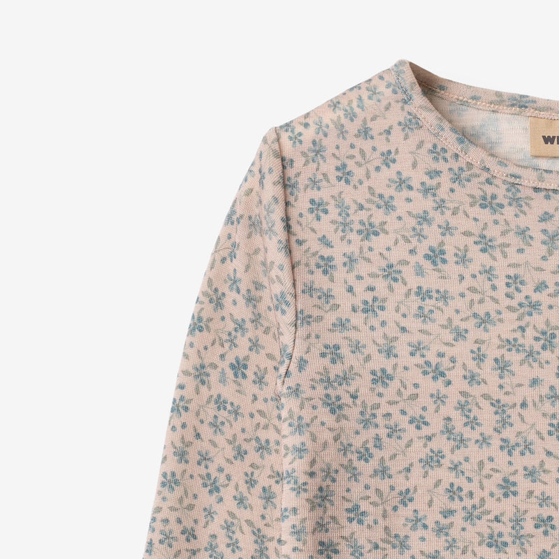 Wheat Wool Wool T-Shirt L/S Alfie Jersey Tops and T-Shirts 1481 blue flowers