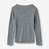 Wheat SMU Wool T-Shirt L/S Alfie T-Shirt 0224 melange grey