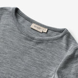 Wheat SMU Wool T-Shirt L/S Alfie T-Shirt 0224 melange grey
