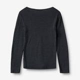 Wheat SMU Wool T-Shirt L/S Alfie T-Shirt 1432 navy