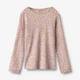 Wheat Main Wool T-Shirt L/S Alfie T-Shirt 1359 pale lilac flowers