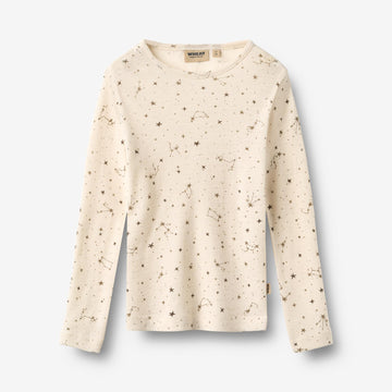 Wheat Main Wool T-Shirt L/S Alfie T-Shirt 9732 eggshell stars