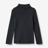 Wheat Wool Wool T-Shirt Roll Neck Aksel Jersey Tops and T-Shirts 1432 navy