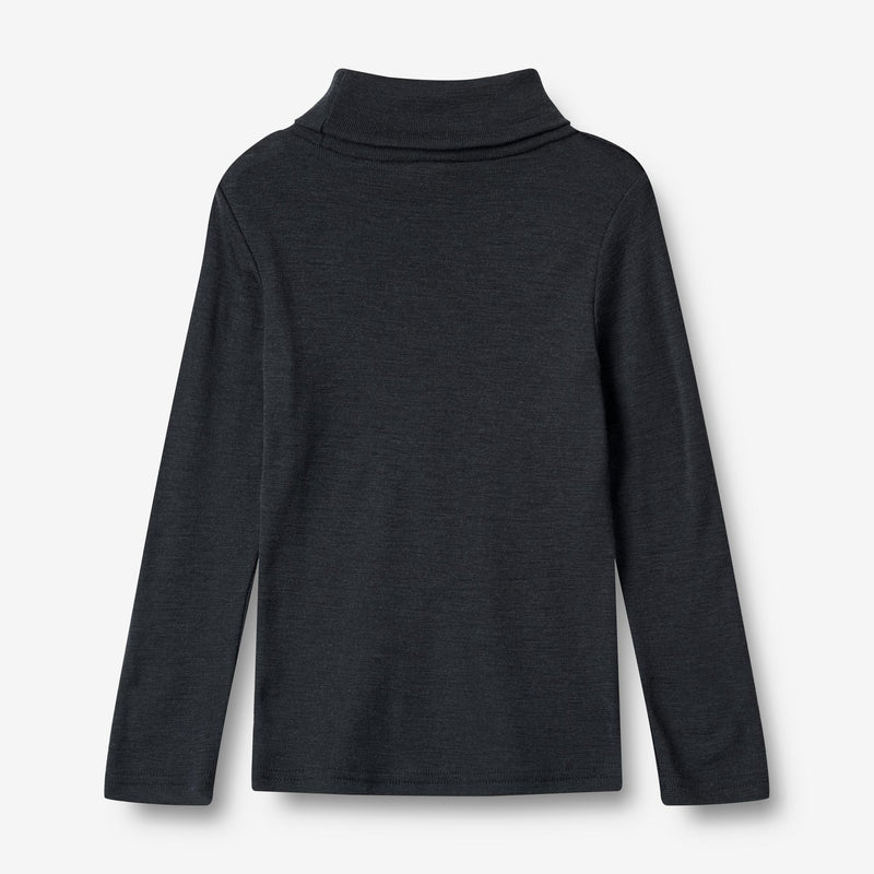 Wheat Wool Wool T-Shirt Roll Neck Aksel Jersey Tops and T-Shirts 1432 navy