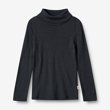 Wheat Wool Wool T-Shirt Roll Neck Aksel Jersey Tops and T-Shirts 1432 navy