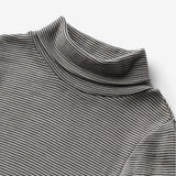 Wheat Wool Wool T-Shirt Roll Neck Aksel Jersey Tops and T-Shirts 1433 navy stripe