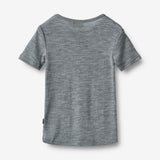 Wheat Wool Wool T-shirt S/S Seo Jersey Tops and T-Shirts 0224 melange grey