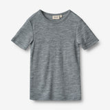 Wheat Wool Wool T-shirt S/S Seo Jersey Tops and T-Shirts 0224 melange grey