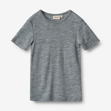 Wheat Wool Wool T-shirt S/S Seo Jersey Tops and T-Shirts 0224 melange grey