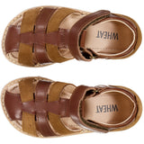 Wheat Footwear Bailey sandal suede stripes Sandals 9002 cognac