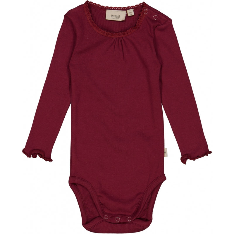 Wheat Body Rib Lace LS Underwear/Bodies 2390 red plum