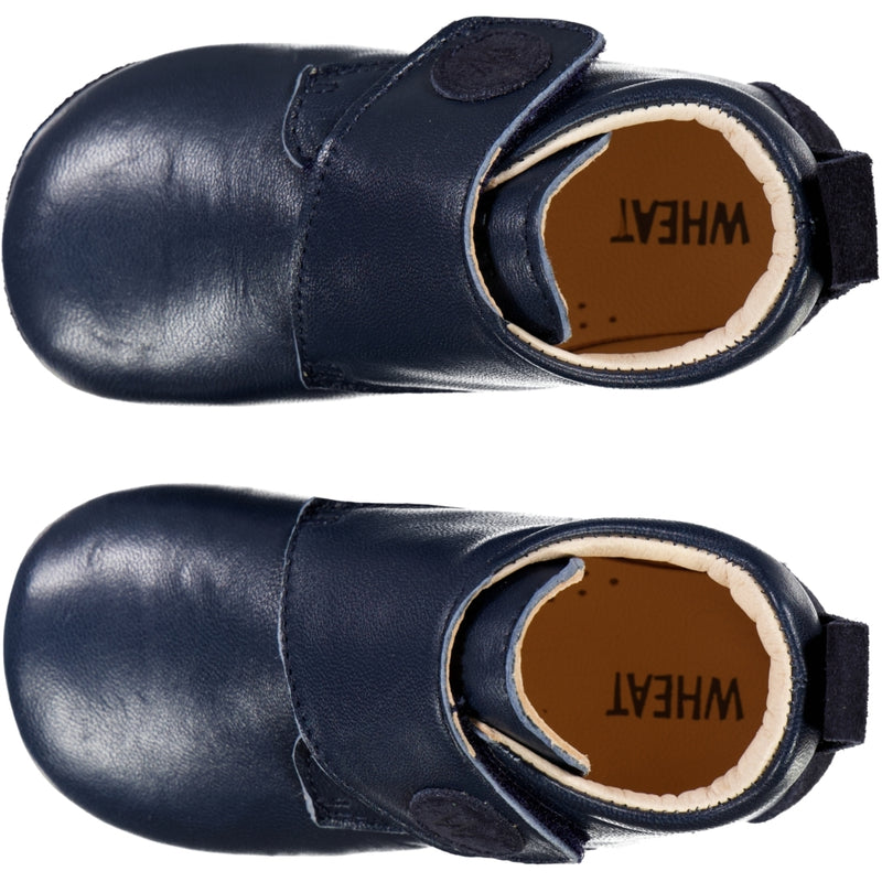 Wheat Footwear Dakota Leather Indoor Shoe Indoor Shoes 1432 navy
