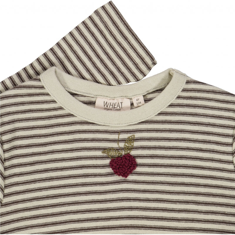 Wheat Jersey Dress Berry Embroidery Dresses 3054 mulch stripe