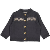Wheat Knit Cardigan Acorn Knitted Tops 0033 black granite