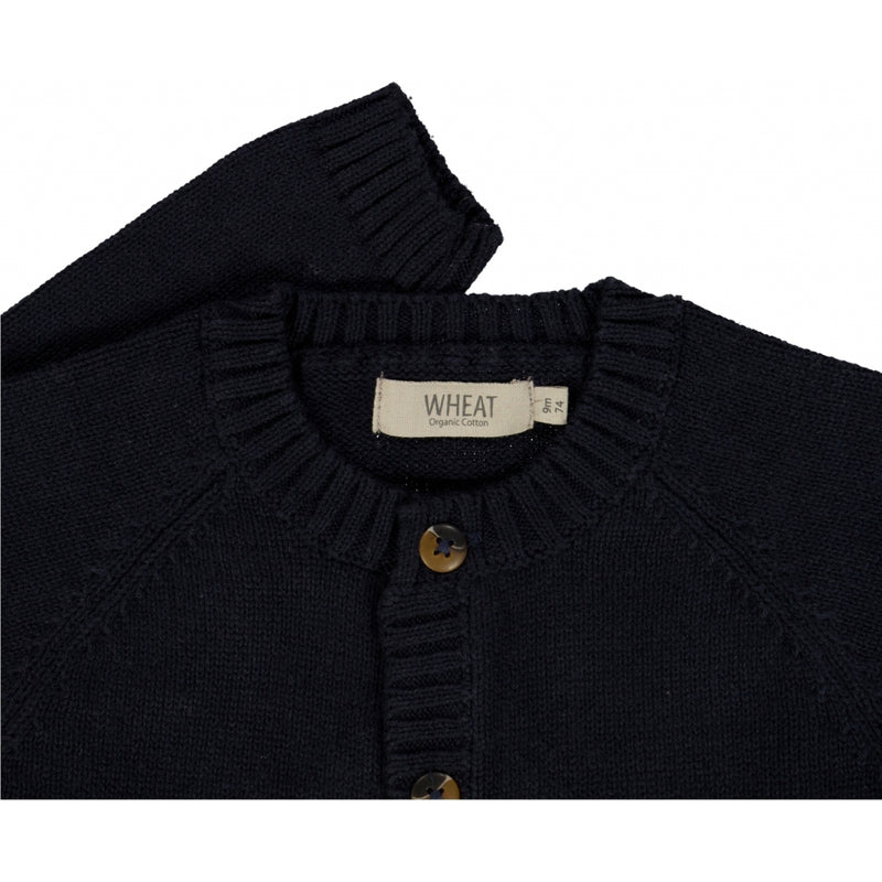 Wheat Knit Cardigan Classic Knitted Tops 1378 midnight blue