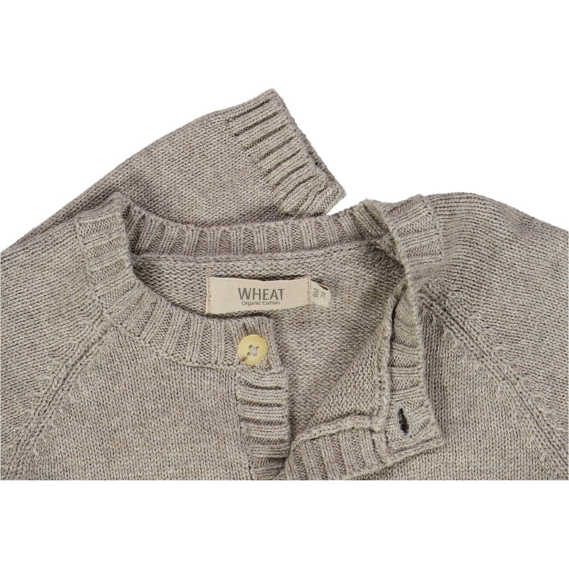 Wheat Knit Cardigan Classic Knitted Tops 3229 warm grey melange