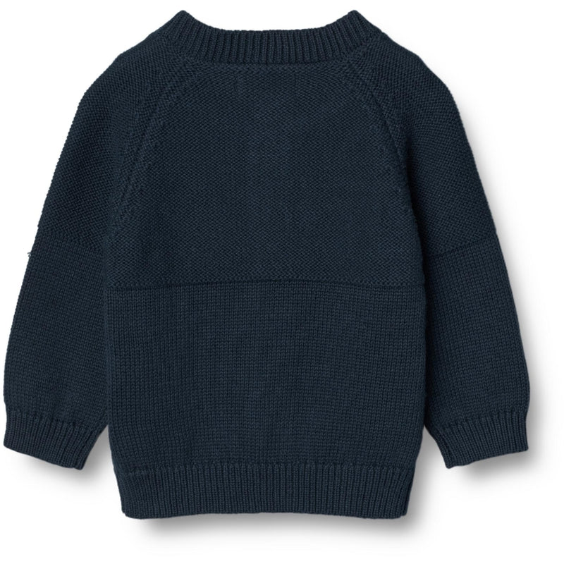 Wheat Knit Cardigan Eddy Knitted Tops 1432 navy