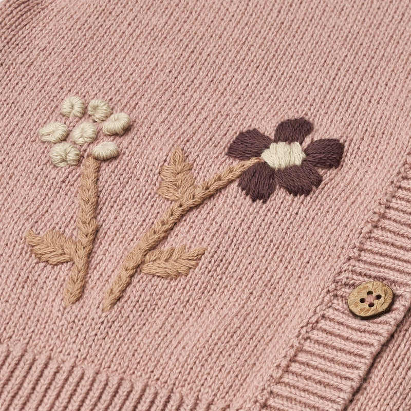 Wheat Knit Cardigan Ella Knitted Tops 2026 rose