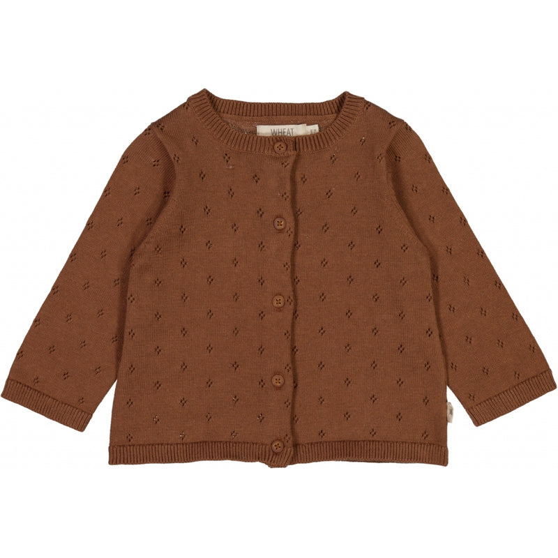 Wheat Knit Cardigan Maia Knitted Tops 3520 dry clay