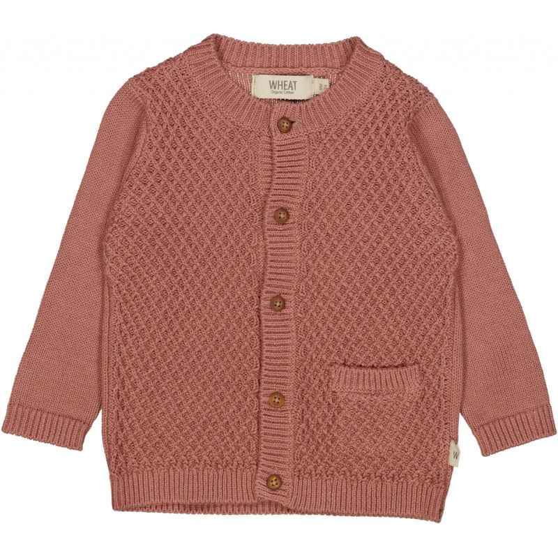 Wheat Knit Cardigan Ray Knitted Tops 2112 rose cheeks