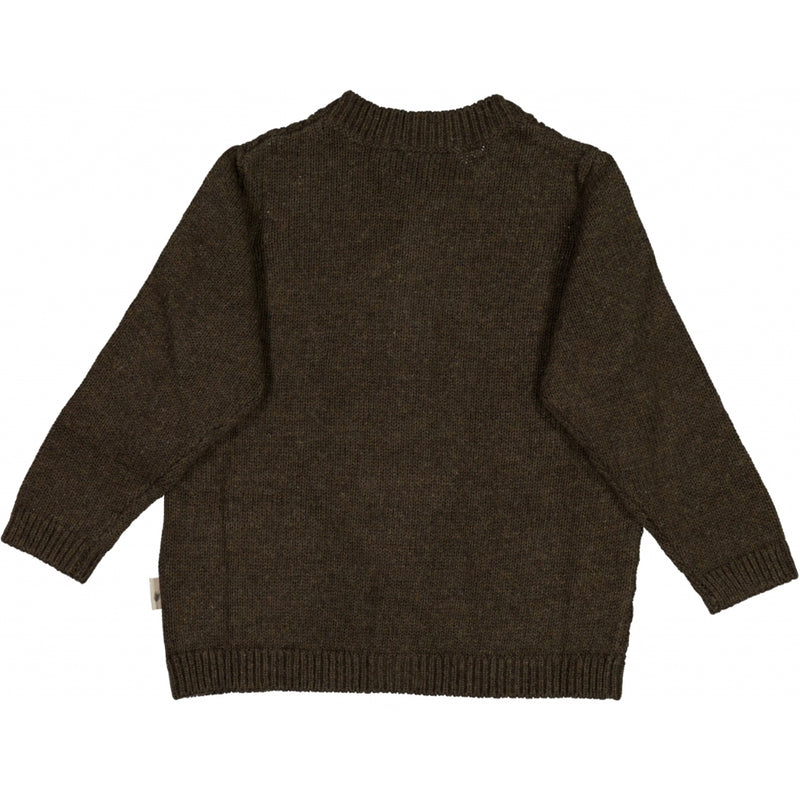 Wheat Knit Cardigan Ray Knitted Tops 3015 brown melange