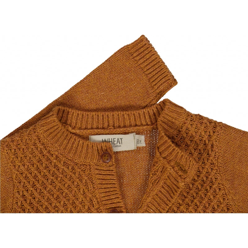 Wheat Knit Cardigan Ray Knitted Tops 3025 cinnamon melange