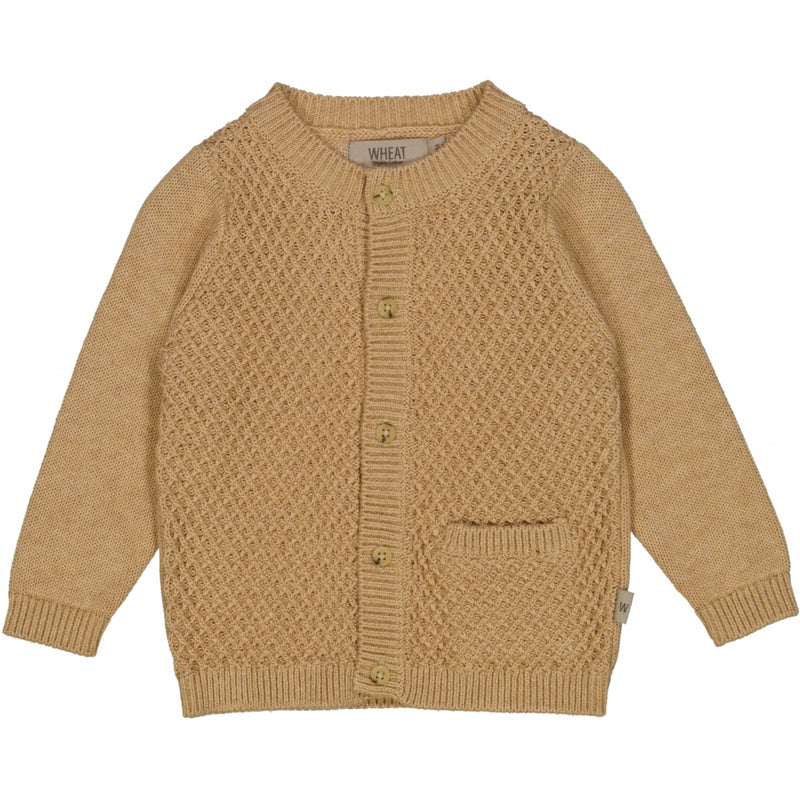 Wheat Knit Cardigan Ray Knitted Tops 9203 cartouche melange