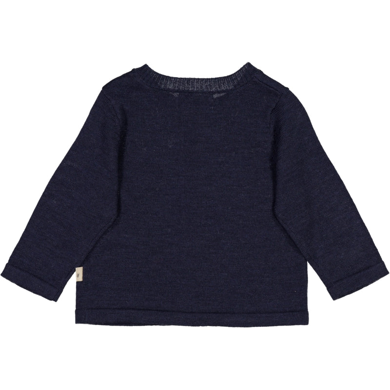 Wheat Knit Cardigan Sølve Knitted Tops 1432 navy