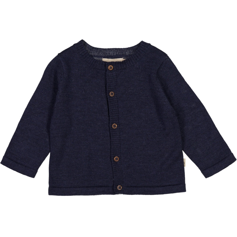 Wheat Knit Cardigan Sølve Knitted Tops 1432 navy