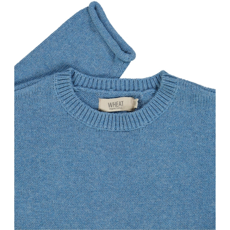 Wheat Knit Pullover Gunnar Knitted Tops 9085 bluefin melange