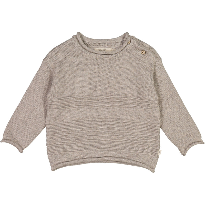 Wheat Knit Pullover Gunnar Knitted Tops 3229 warm grey melange