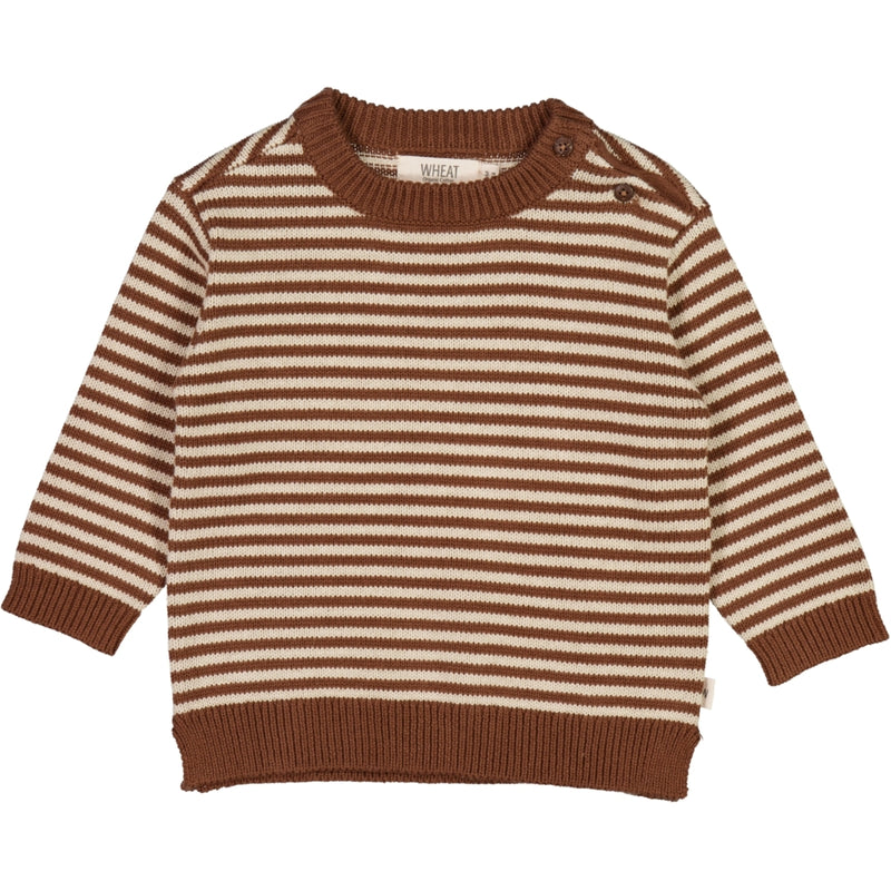 Wheat Knit Pullover Morgan Knitted Tops 3525 dry clay stripe