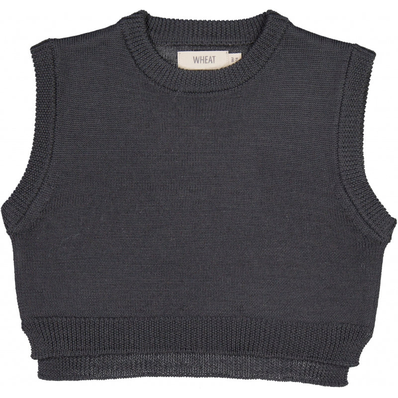 Wheat Knit Vest Cuba Knitted Tops 0033 black granite