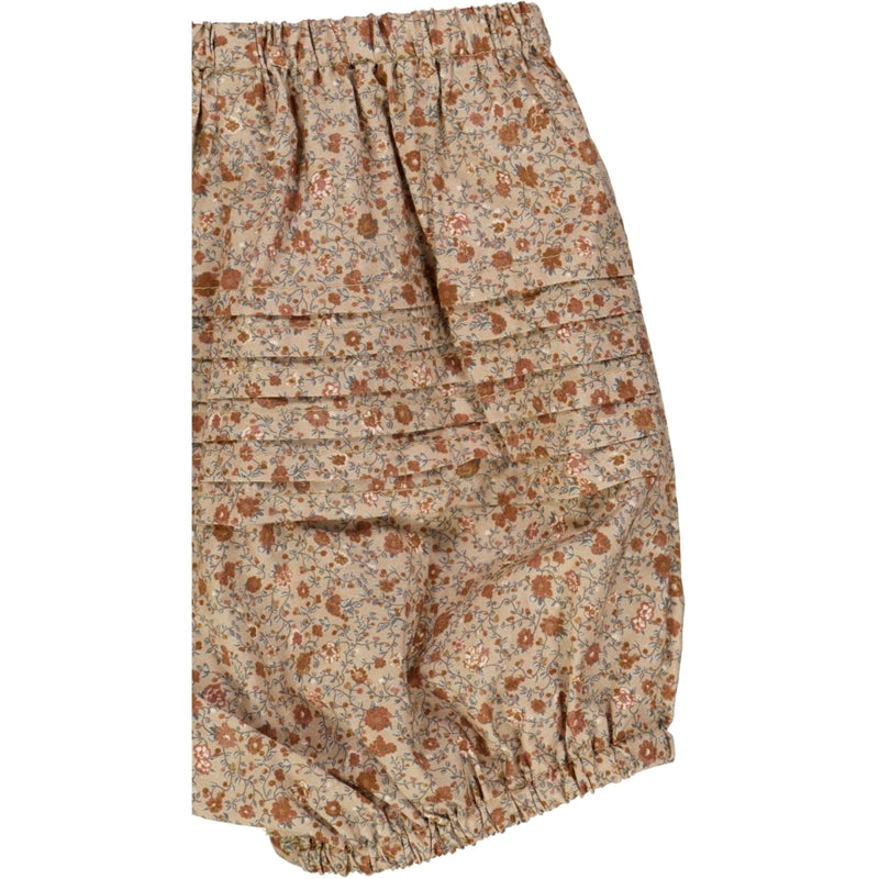 Wheat Nappy Pants Pleats Shorts 2446 rose tangled flowers