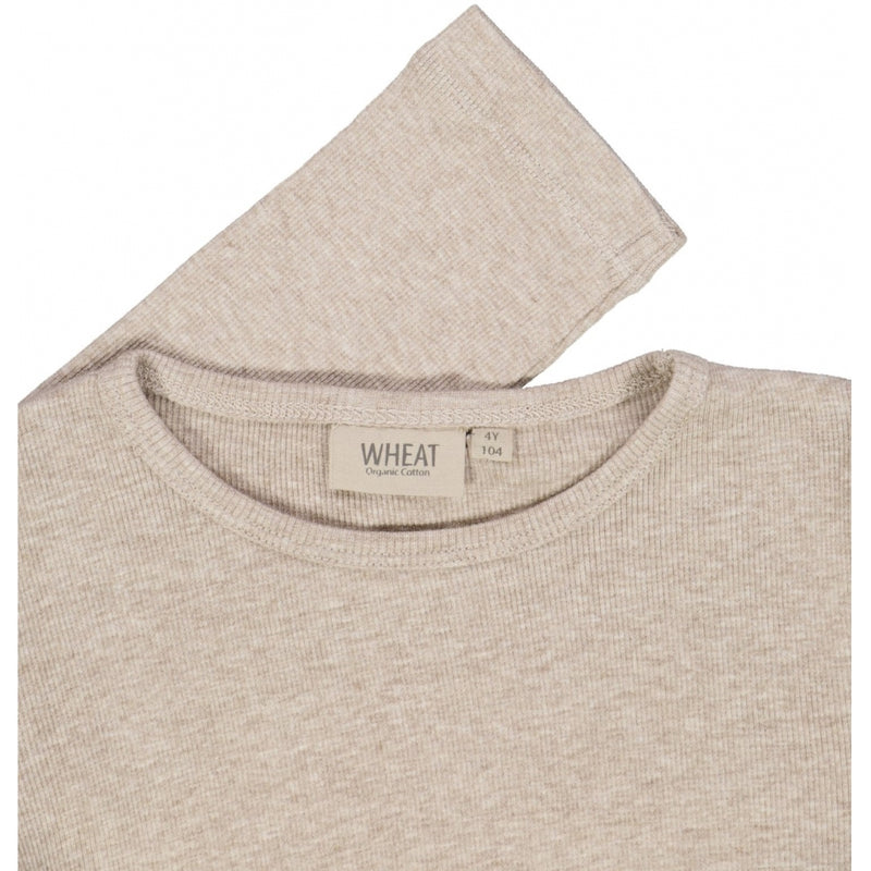 Wheat Rib T-Shirt LS Jersey Tops and T-Shirts 0072 gravel melange