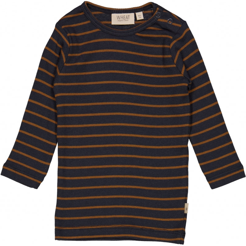 Wheat Rib T-Shirt LS Jersey Tops and T-Shirts 1397 midnight blue stripe