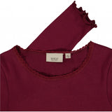 Wheat Rib T-Shirt Lace LS Jersey Tops and T-Shirts 2390 red plum