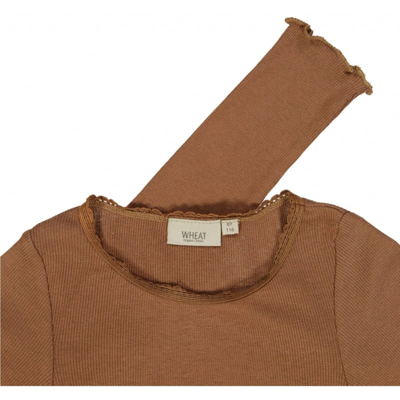 Wheat Rib T-Shirt Lace LS Jersey Tops and T-Shirts 9003 acorn