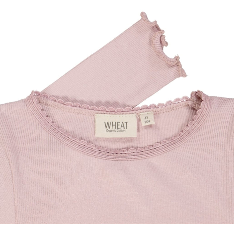 Wheat Rib T-Shirt Lace LS Jersey Tops and T-Shirts 2433 powder rose 