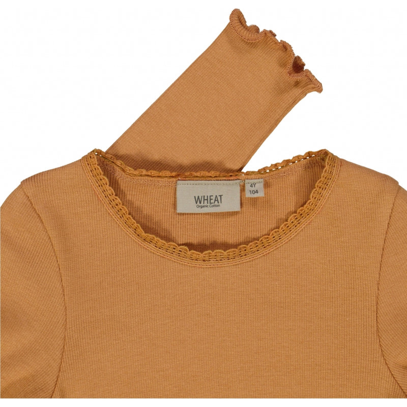 Wheat Rib T-Shirt Lace LS Jersey Tops and T-Shirts 3351 sandstone