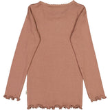 Wheat Rib T-Shirt Lace LS Jersey Tops and T-Shirts 2102 vintage rose
