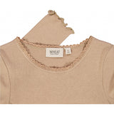 Wheat Rib T-Shirt Lace LS Jersey Tops and T-Shirts 3320 affogato