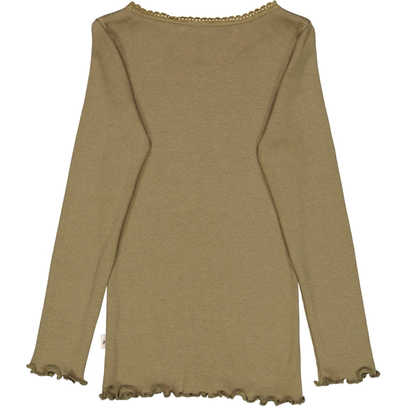 Wheat Rib T-Shirt Lace LS Jersey Tops and T-Shirts 3531 dry pine