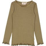 Wheat Rib T-Shirt Lace LS Jersey Tops and T-Shirts 3531 dry pine