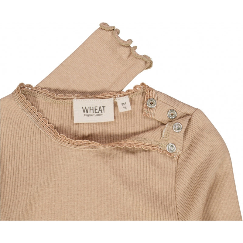 Wheat Rib T-Shirt Lace LS Jersey Tops and T-Shirts 3320 affogato
