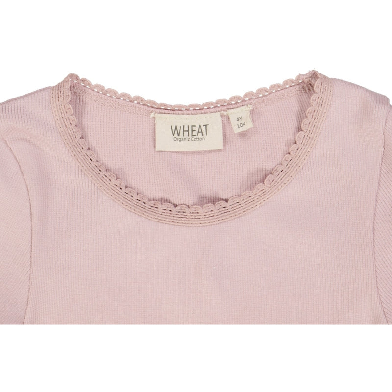 Wheat Rib T-Shirt Lace SS Jersey Tops and T-Shirts 2433 powder rose 