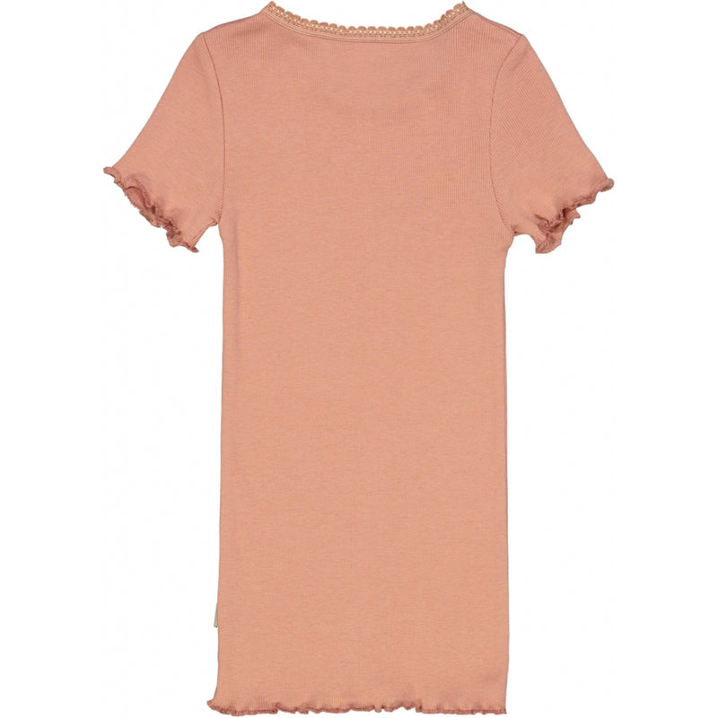 Wheat Rib T-Shirt Lace SS Jersey Tops and T-Shirts 3045 cameo brown