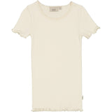 Wheat Rib T-Shirt Lace SS Jersey Tops and T-Shirts 3129 eggshell 