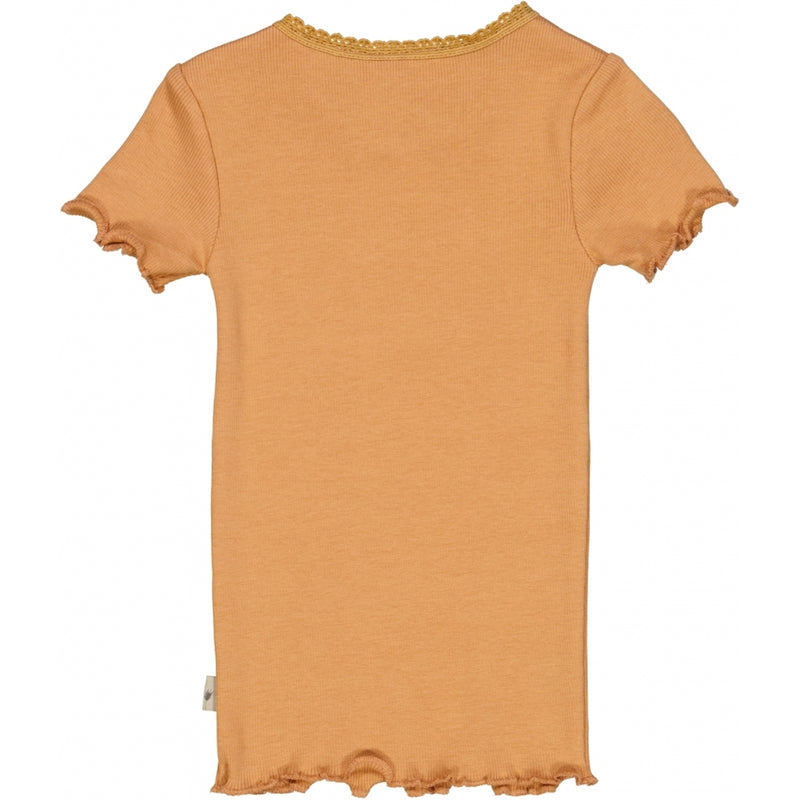 Wheat Rib T-Shirt Lace SS Jersey Tops and T-Shirts 3351 sandstone