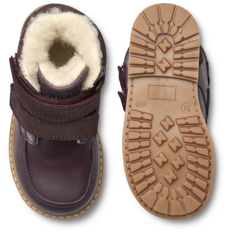 Wheat Footwear Stewie Tex Velcro Leather Winter Footwear 3118 eggplant
